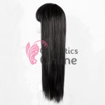 Peruca din fibra sintetica cu par lung cu breton de 70 cm drept Brunet 9012701B